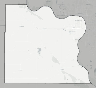 Dakota County NE county basemap context