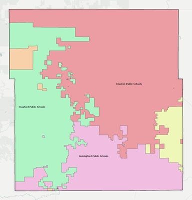 Dawes County NE school district boundaries map