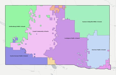 Dawson County NE school district boundaries map