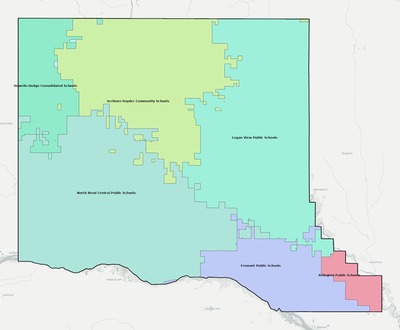 Dodge County NE school district boundaries map