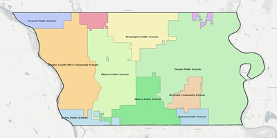 Douglas County NE school district boundaries map