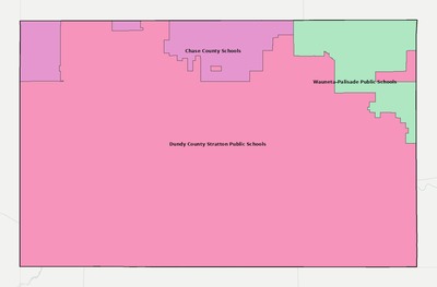 Dundy County NE school district boundaries map