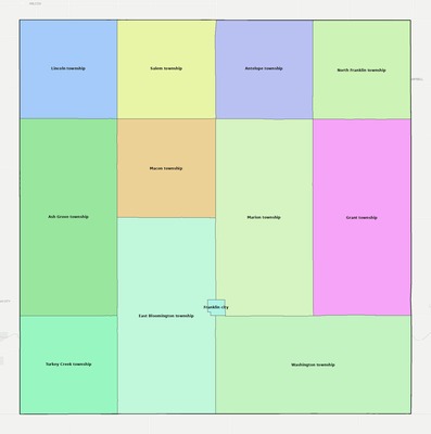Franklin County NE townships and subdivisions map