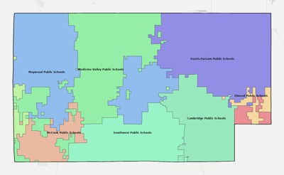 Frontier County NE school district boundaries map