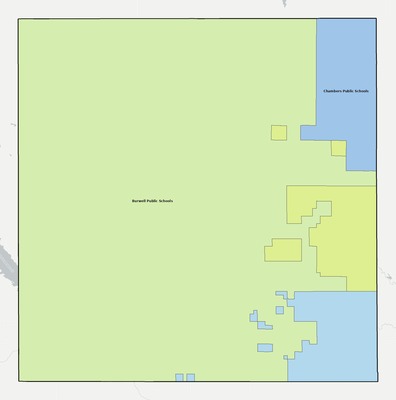 Garfield County NE school district boundaries map