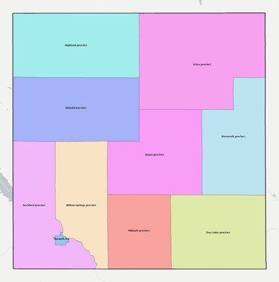 Garfield County NE townships and subdivisions map