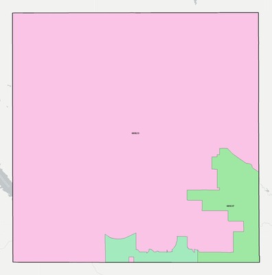 Garfield County NE ZIP code boundaries map