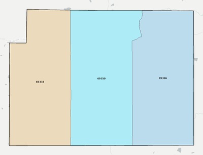 Grant County NE ZIP code boundaries map