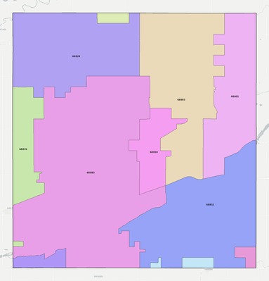 Hall County NE ZIP code boundaries map