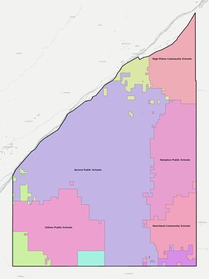 Hamilton County NE school district boundaries map