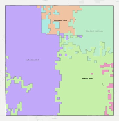 Harlan County NE school district boundaries map