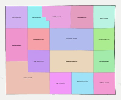 Hayes County NE townships and subdivisions map