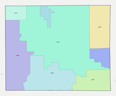 Hayes County NE ZIP code boundaries map