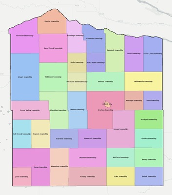 Holt County NE townships and subdivisions map