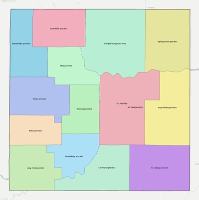 Howard County NE townships and subdivisions map