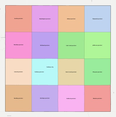 Jefferson County NE townships and subdivisions map