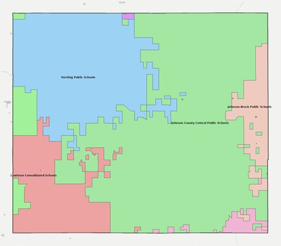 Johnson County NE school district boundaries map