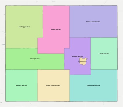 Johnson County NE townships and subdivisions map