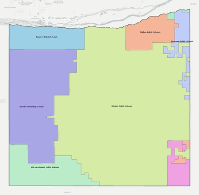 Kearney County NE school district boundaries map