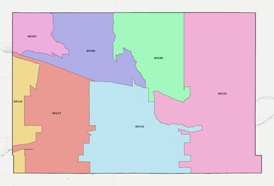 Keith County NE ZIP code boundaries map