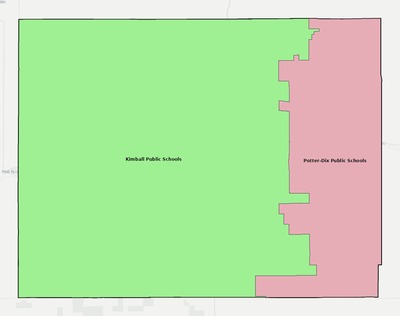 Kimball County NE school district boundaries map