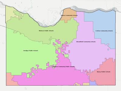 Knox County NE school district boundaries map