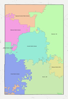 Lancaster County NE school district boundaries map