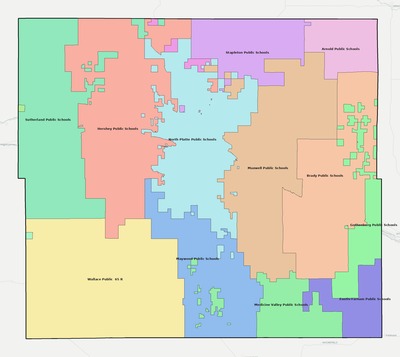 Lincoln County NE school district boundaries map