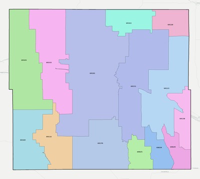 Lincoln County NE ZIP code boundaries map