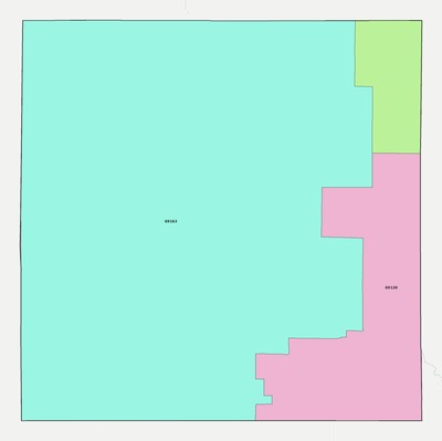 Logan County NE ZIP code boundaries map