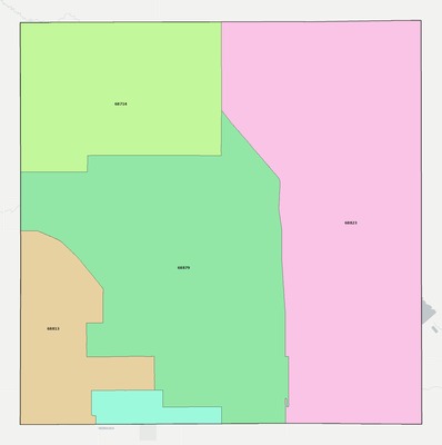 Loup County NE ZIP code boundaries map