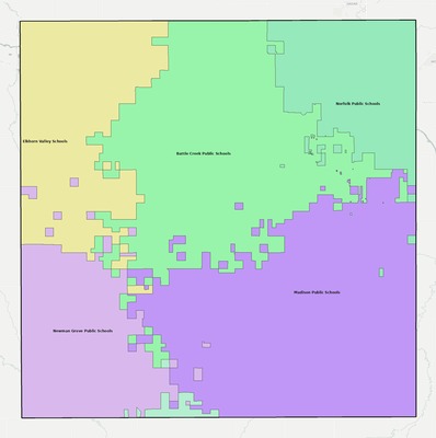 Madison County NE school district boundaries map