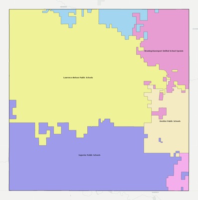 Nuckolls County NE school district boundaries map