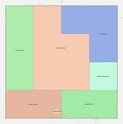 Nuckolls County NE townships and subdivisions map
