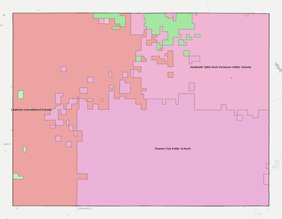 Pawnee County NE school district boundaries map