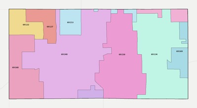Perkins County NE ZIP code boundaries map