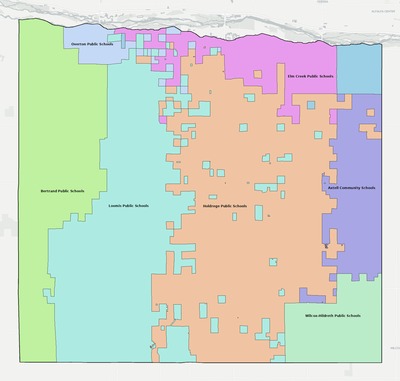 Phelps County NE school district boundaries map