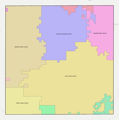 Pierce County NE school district boundaries map