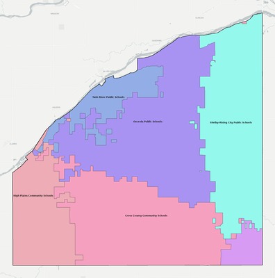 Polk County NE school district boundaries map