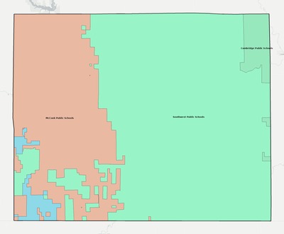 Red Willow County NE school district boundaries map