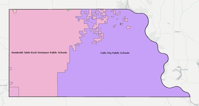 Richardson County NE school district boundaries map