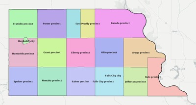 Richardson County NE townships and subdivisions map