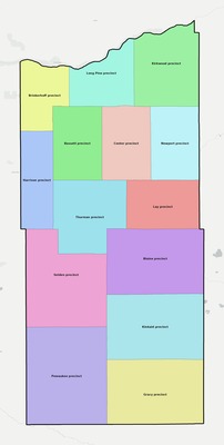 Rock County NE townships and subdivisions map