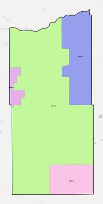 Rock County NE ZIP code boundaries map