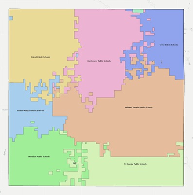 Saline County NE school district boundaries map