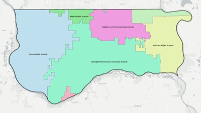 Sarpy County NE school district boundaries map
