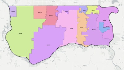 Sarpy County NE ZIP code boundaries map