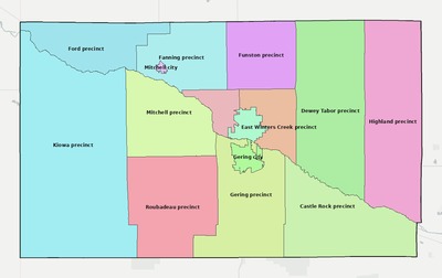 Scotts Bluff County NE townships and subdivisions map