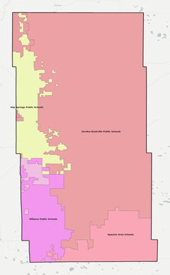 Sheridan County NE school district boundaries map