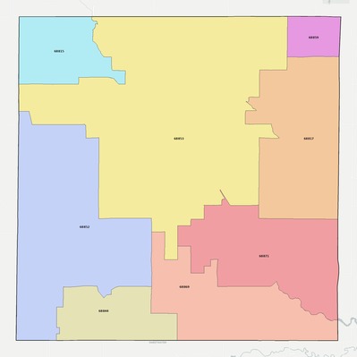 Sherman County NE ZIP code boundaries map